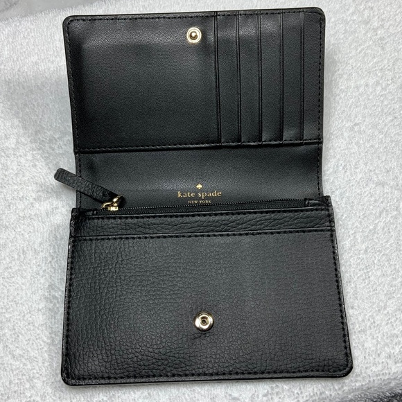 ♠️ Kate Spade New York Dina Sanders Place Pebbled Bifold Leather Wallet - Picture 4 of 10